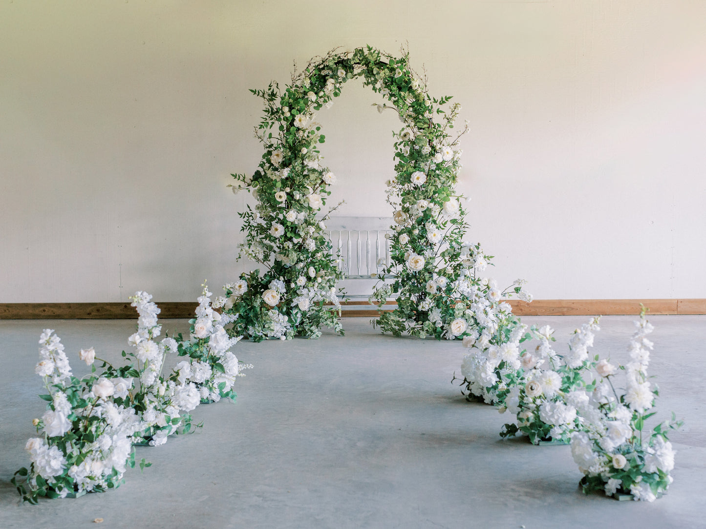 White floral Greenery Wedding Arch
