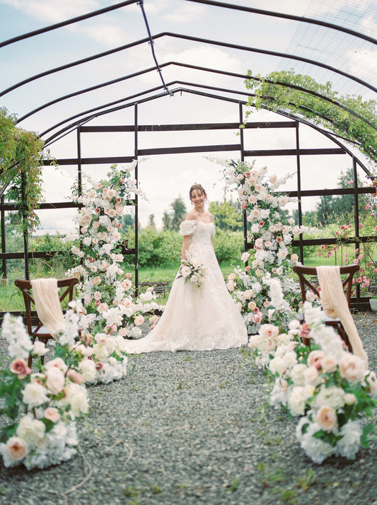 Blush Wedding Arch and decor