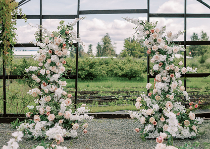 Blush and Pink Flower Arch Pillar